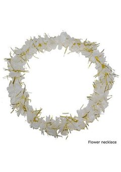 Bloemen krans Luau met gouden tinsel