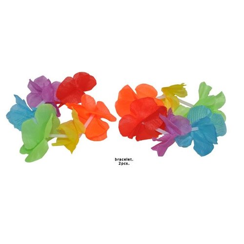 Hawaii set armbanden met bloemen