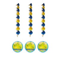 Set van 3 spiraalhangers Hawaii party