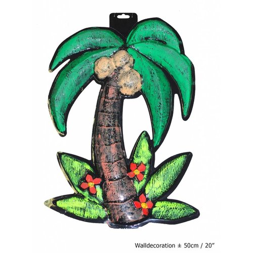 Mooie wanddeco palmboom Hawai pvc 50cm