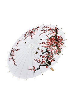 oosterse paraplu rijstpapier, wit
