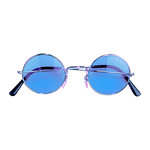 bril, hippie blauw glas