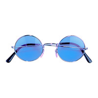 bril, hippie blauw glas