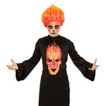 pruik, vlammend vuur