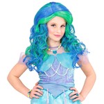 pruik, zeemeermin blauw/groen kind