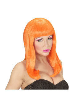 pruik, patsy neon oranje