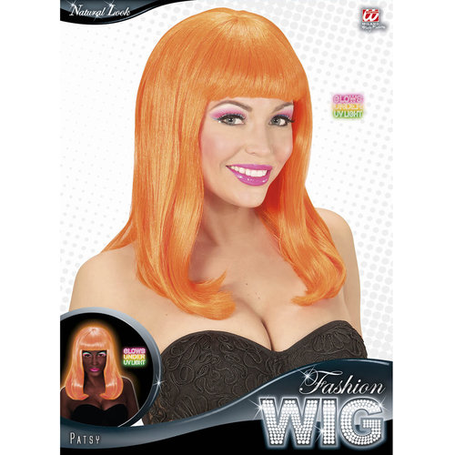 pruik, patsy neon oranje