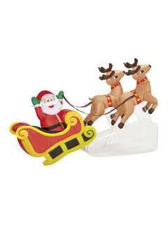 opblaasbare kerstman met 2 rendieren 244cm