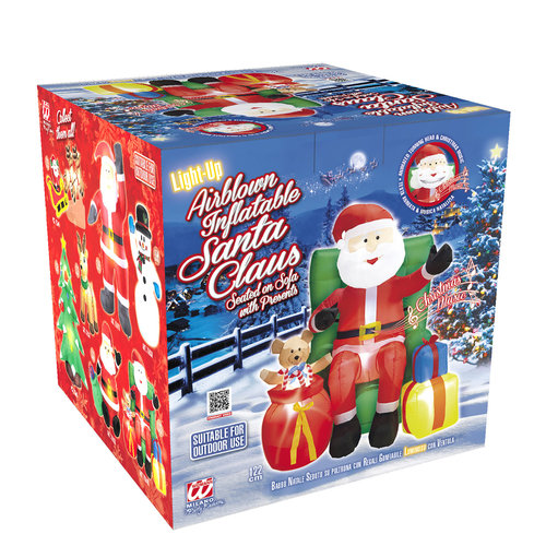 opblaasbare kerstman met geschenken 244cm