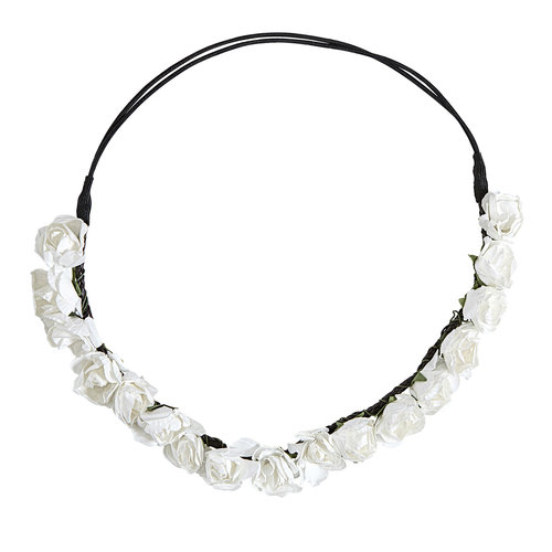 hoofdband witte bloemen