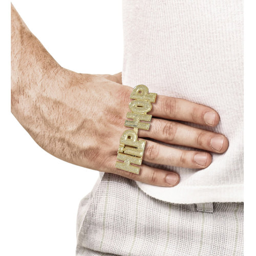 ring hiphop goud