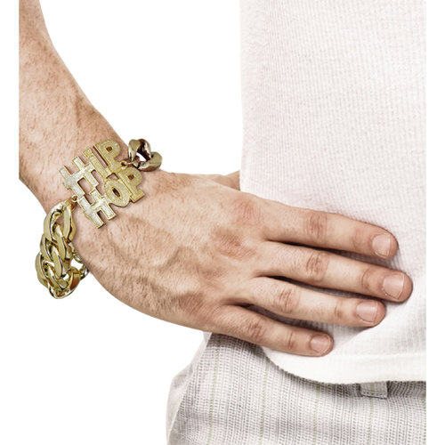 armband hiphop goud