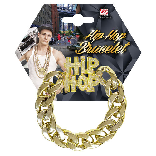 armband hiphop goud