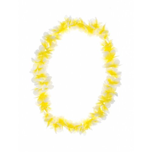 Mooie geel witte bloemenkrans in geel en wit