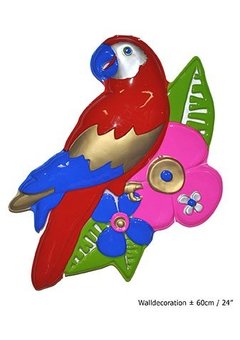 Wanddeco papegaai Hawaii party