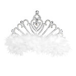 tiara met witte marabou