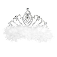 tiara met witte marabou