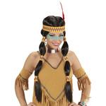 pruik, squaw indiaan met hoofdband