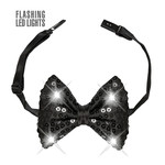 pailletten strikje met licht, zwart