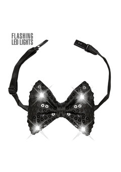 pailletten strikje met licht, zwart