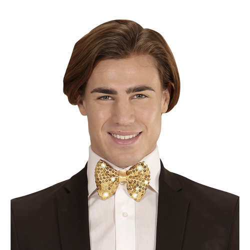 pailletten strikje met licht, goud