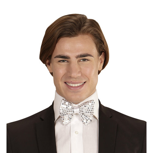 pailletten strikje met licht, zilver