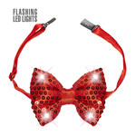 pailletten strikje met licht, rood