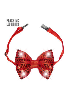 pailletten strikje met licht, rood