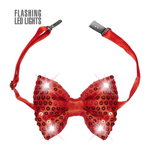 pailletten strikje met licht, rood