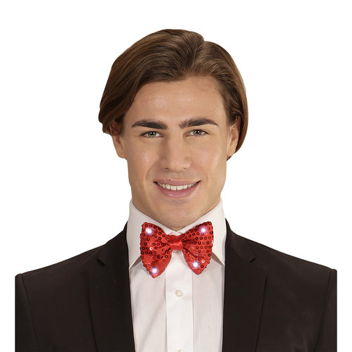 pailletten strikje met licht, rood