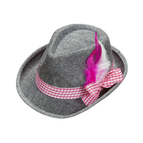 beierse fedora met rose veren