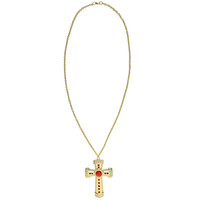 kruis met edelsteen aan ketting