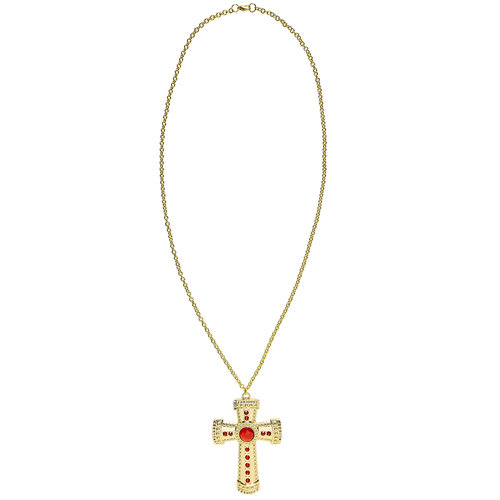 kruis met edelsteen aan ketting