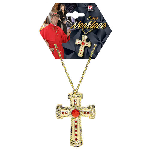 kruis met edelsteen aan ketting