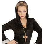 kruis met edelsteen aan ketting