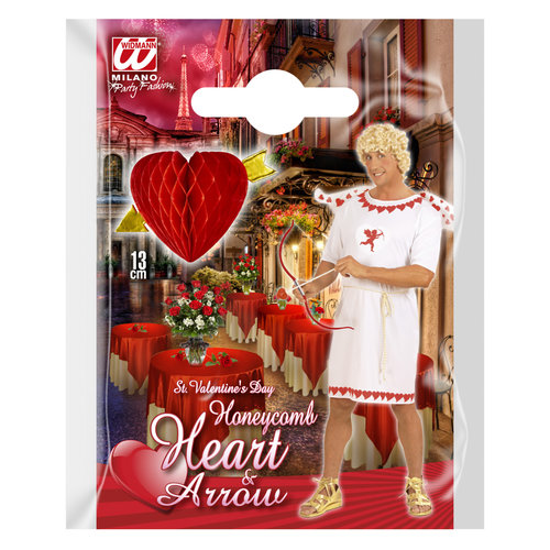 honingraat hart met pijl ø 13cm