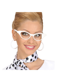 bril, 50's wit met strass