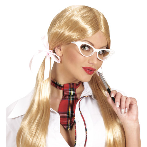 bril, 50's wit met strass