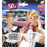 bril, 50's wit met strass