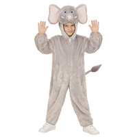 jumpsuit met kap en masker 98cm, olifant