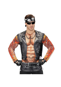 t-shirt lange mouwen rocker/biker man m/l