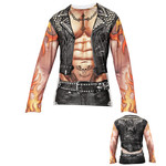 t-shirt lange mouwen rocker/biker man m/l