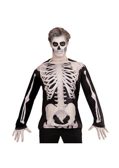 t-shirt lange mouwen skelet man m/l