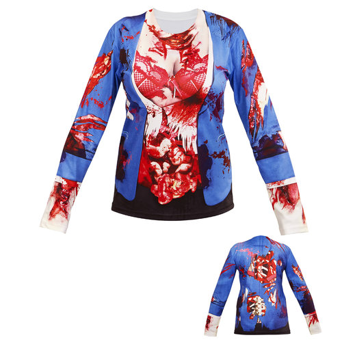 t-shirt lange mouwen zombie vrouw s/m
