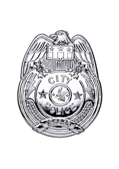 zilveren politie badge