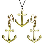 gouden ketting en oorbellen anker