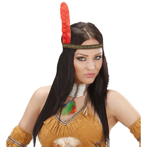 luxe indianen hoofdband met pvc veer