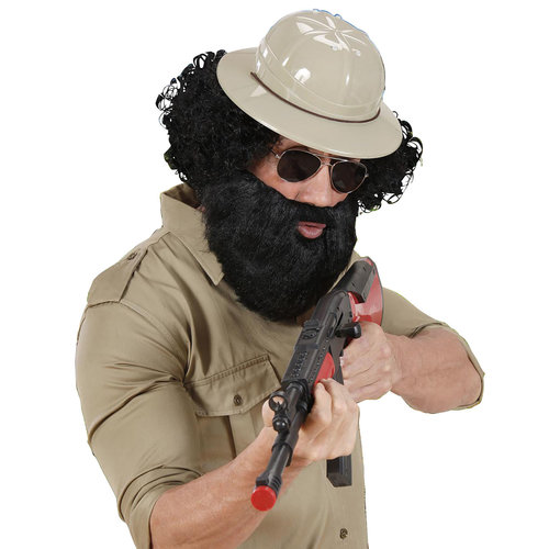 baard met snor, zwart