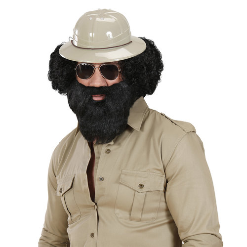 baard met snor, zwart