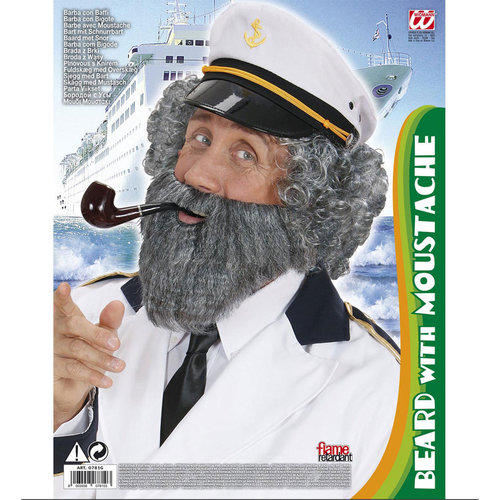 baard met snor, grijs